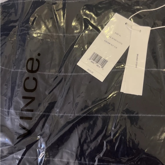 Vince Men's Boiled 100% Cashmere Stripe Long Sleeve Navy Blue Crew Sweater XL - Picture 13 of 14